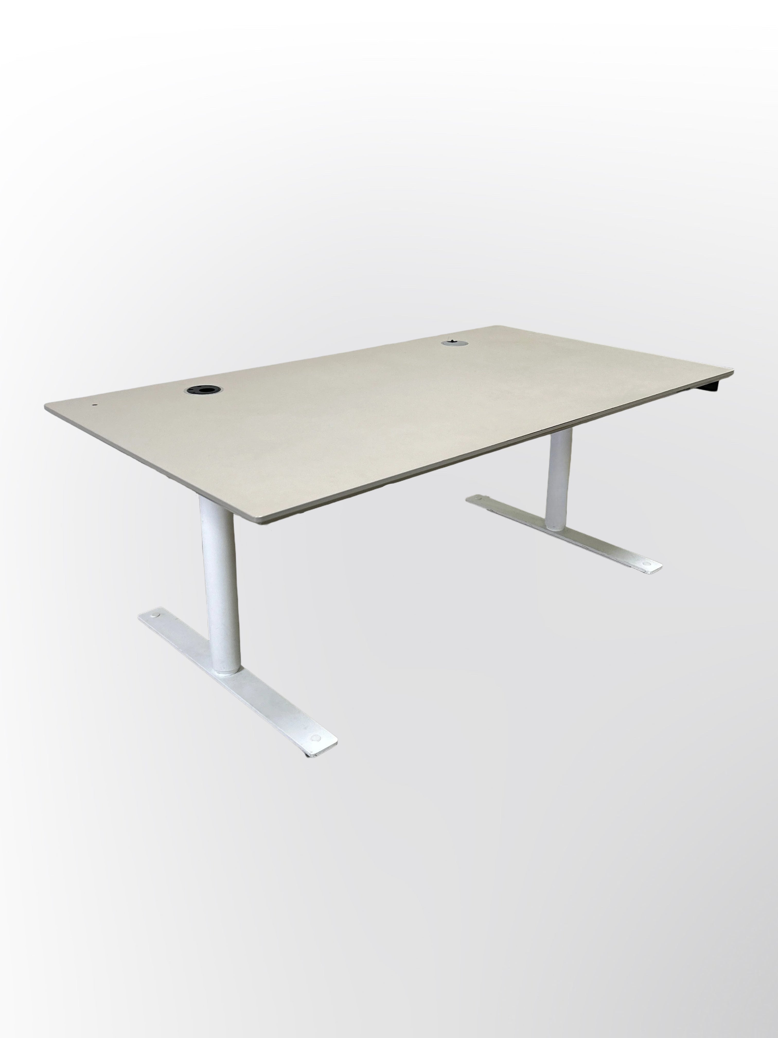 Linak Hæve/sænkebord – Grå/Hvidt Stel 160x90