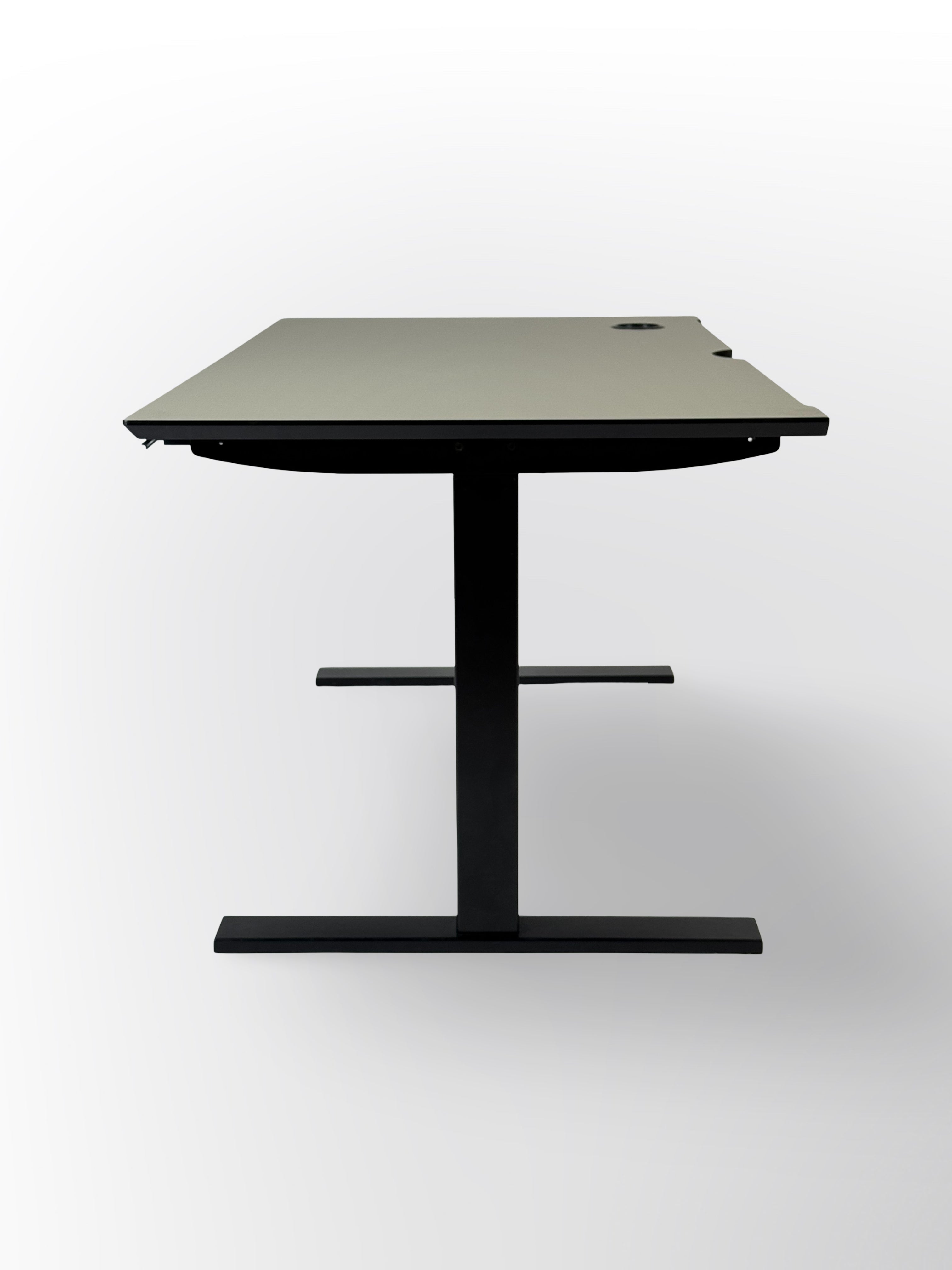 Hæve/sænkebord – Grå med Sort Stel 140x80 cm