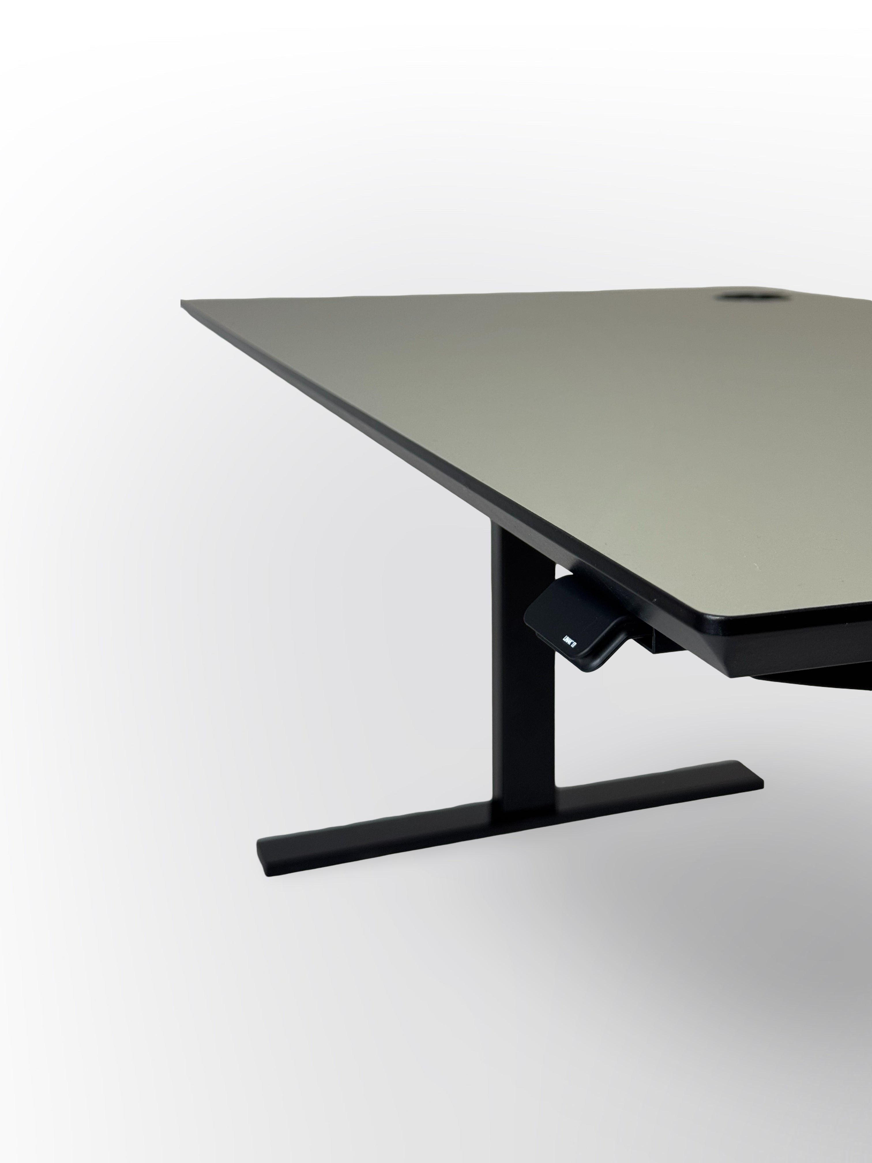 Hæve/sænkebord – Grå med Sort Stel 140x80 cm