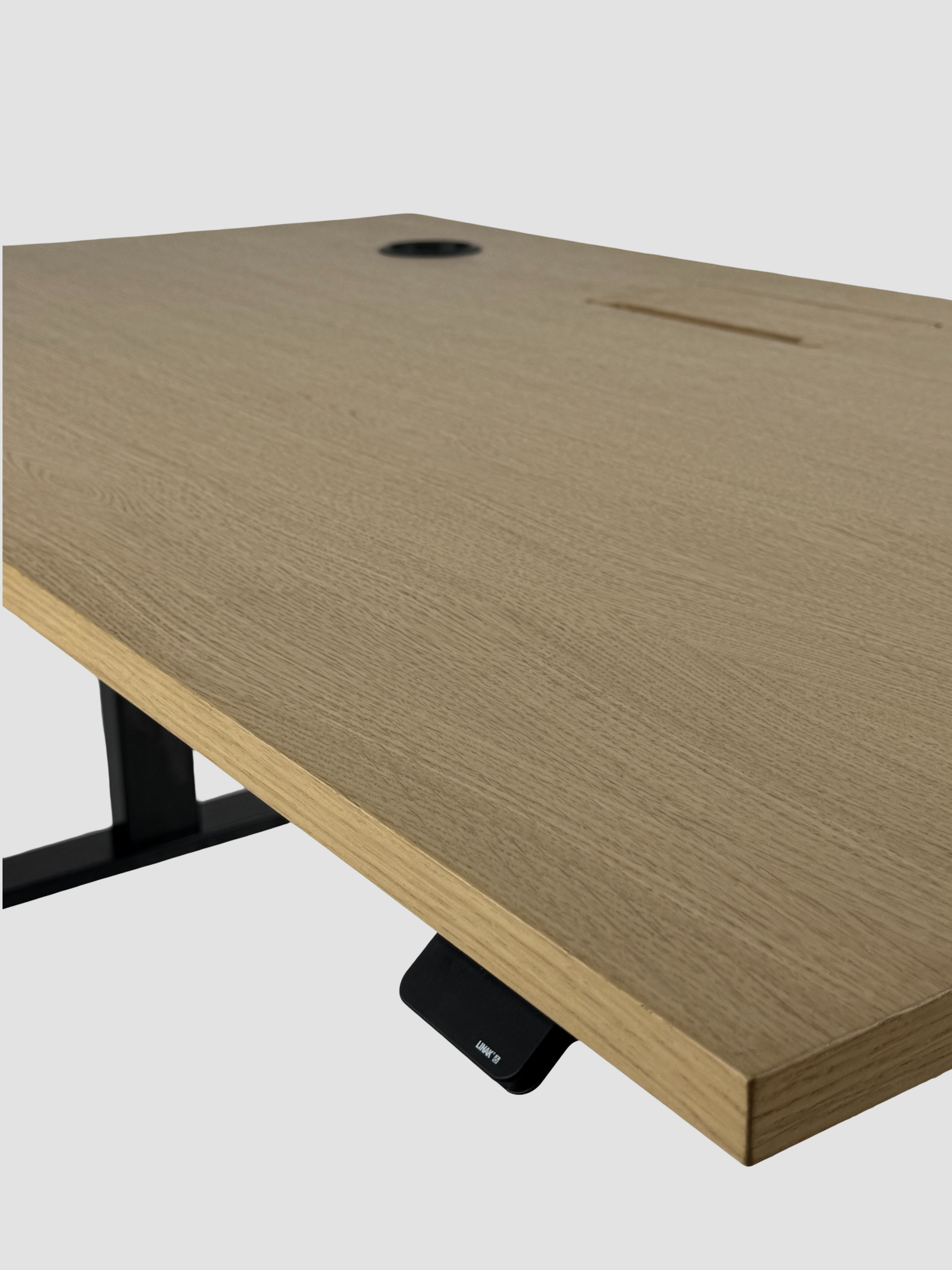 Linak Hæve/sænkebord – Natur/Sort Stel 140x80 cm