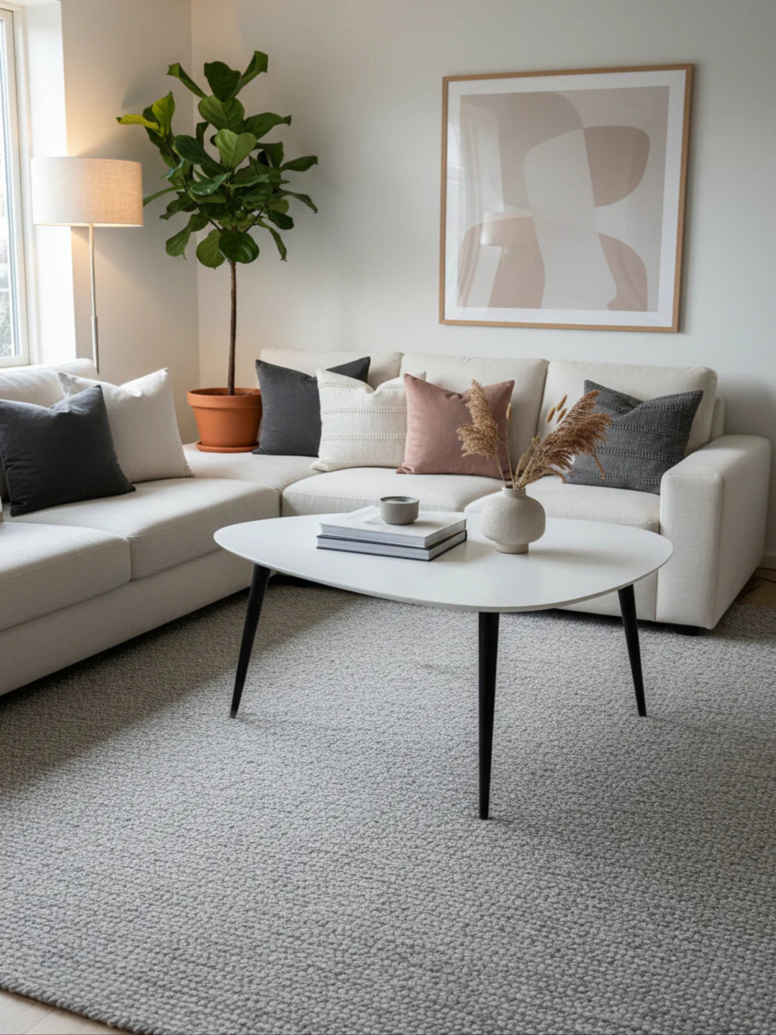 Fredericia Furniture Icicle Sofabord – Hvid/Sort Stel